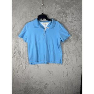 Tommy Hilfiger Polo Shirt Womens Regular 1X Blue Casual Short Sleeve Ladies
